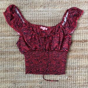 Verge Girl Vibrant Red and Black Crop Top
